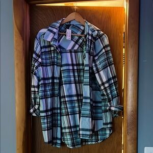Plaid Button-Up Shirt -Aeropostale